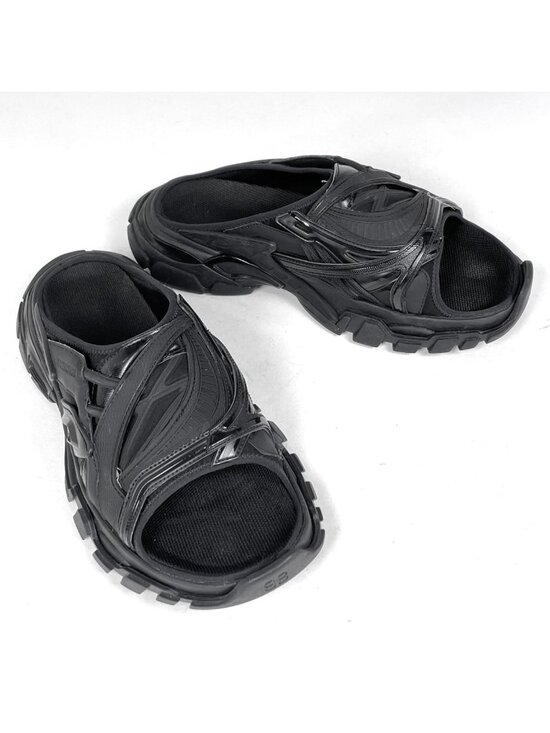 Balenciaga Track Slide Sandals Shoes Leather Rubber Black main image 5